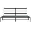 Metal Bed Frame without Mattress with Headboard Black 193x203cm