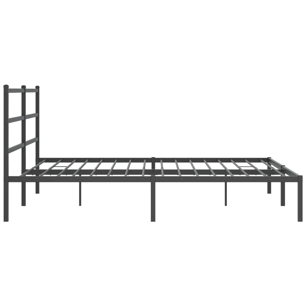 Metal Bed Frame without Mattress with Headboard Black 76"x79.9"