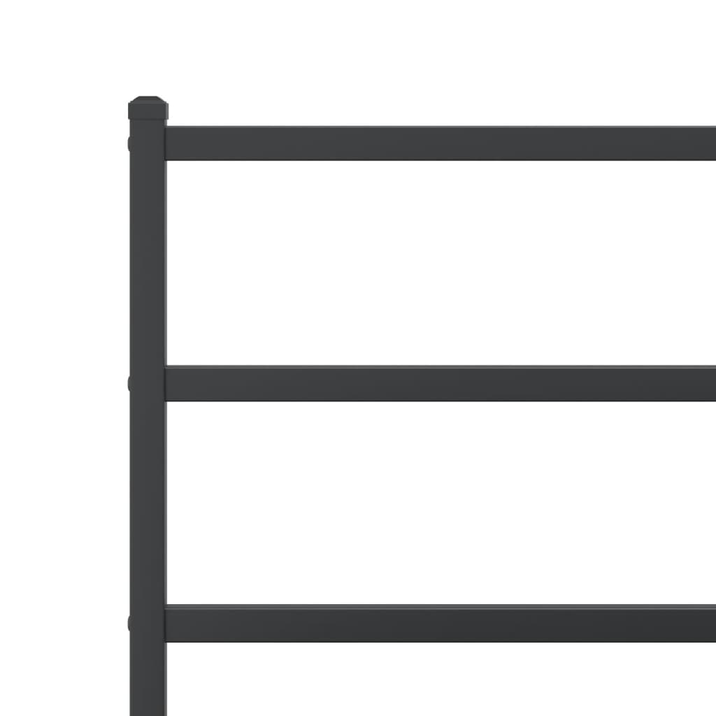 Metal Bed Frame without Mattress with Headboard Black 76"x79.9"