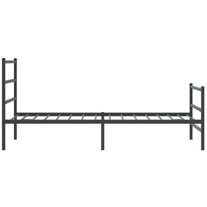 Metal Bed Frame without Mattress with Footboard Black 100x200cm