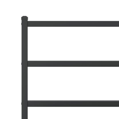 Metal Bed Frame without Mattress with Footboard Black 100x200cm
