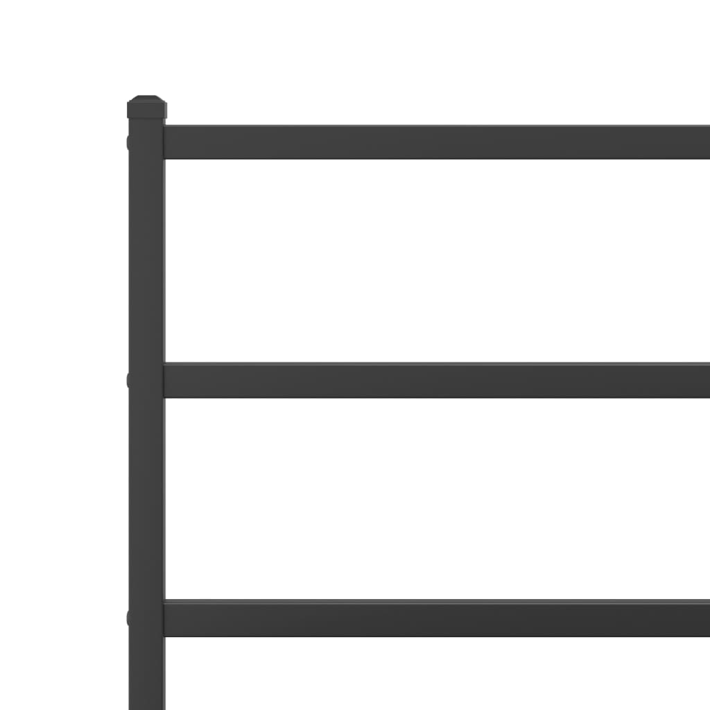Metal Bed Frame without Mattress with Footboard Black 150x200cm