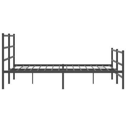 Metal Bed Frame without Mattress with Footboard Black 160x200cm
