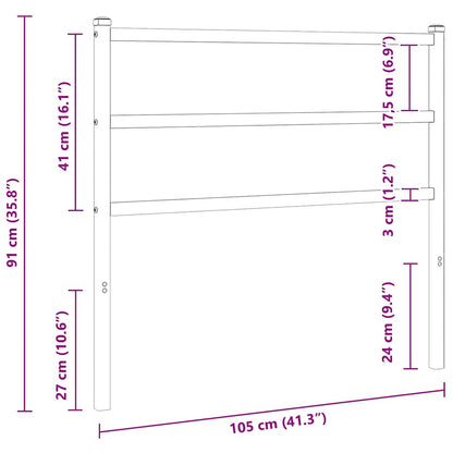 Metal Replace Headboard Black 100 cm
