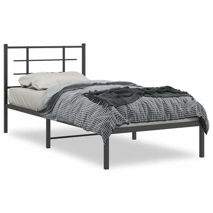 Bed Frame | Black | Powder-Coated Steel | Single | Bed Frame