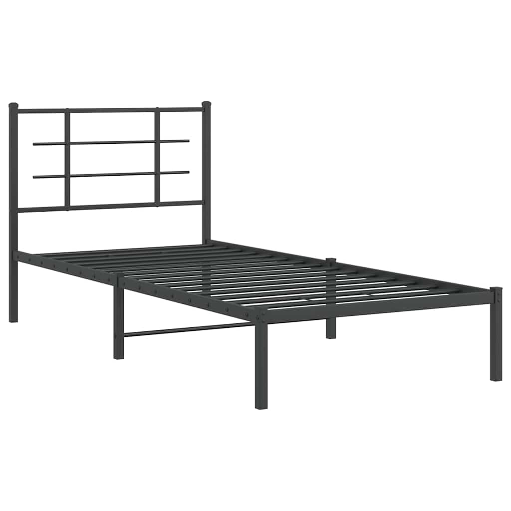 Bed Frame | Black | Powder-Coated Steel | Single | Bed Frame