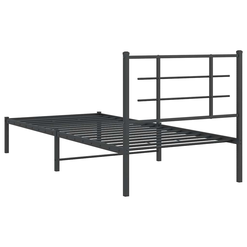 Bed Frame | Black | Powder-Coated Steel | Single | Bed Frame