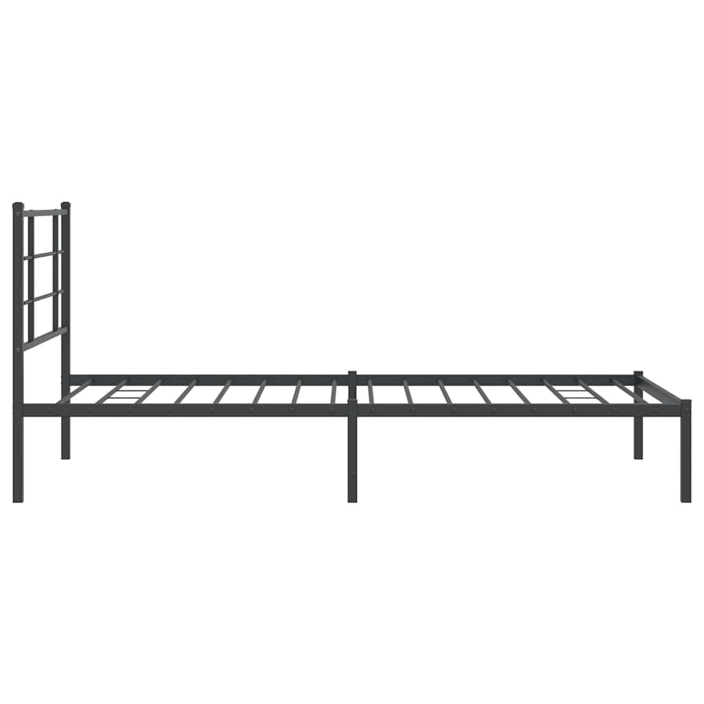 Metal Bed Frame without Mattress with Headboard Black 39.4"x78.7