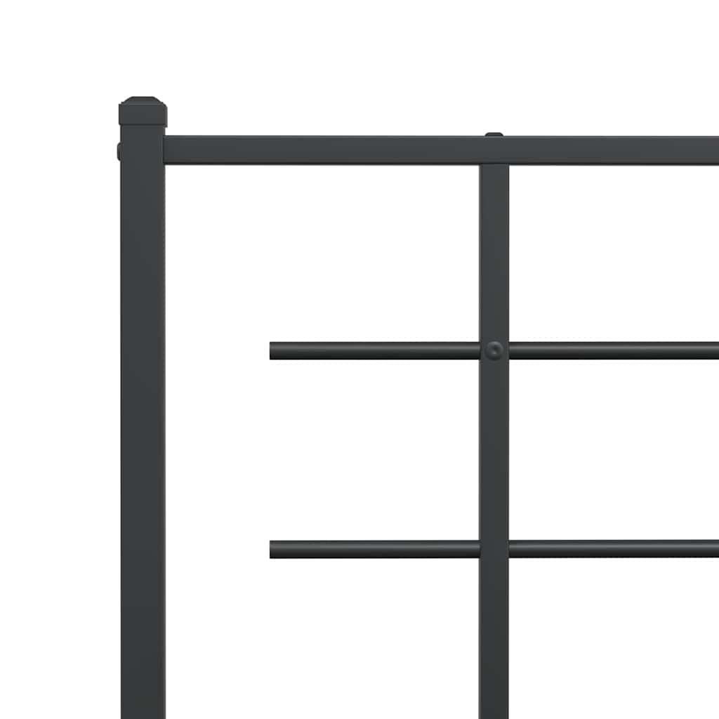 Metal Bed Frame without Mattress with Headboard Black 39.4"x78.7