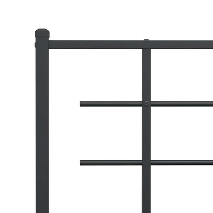 Metal Bed Frame without Mattress with Headboard Black 39.4"x78.7