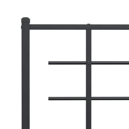 Metal Bed Frame without Mattress with Headboard Black 120x200cm