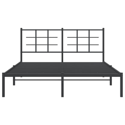 vidaXL Bed Frame Black Powder-Coated Steel King Size Bed Frame