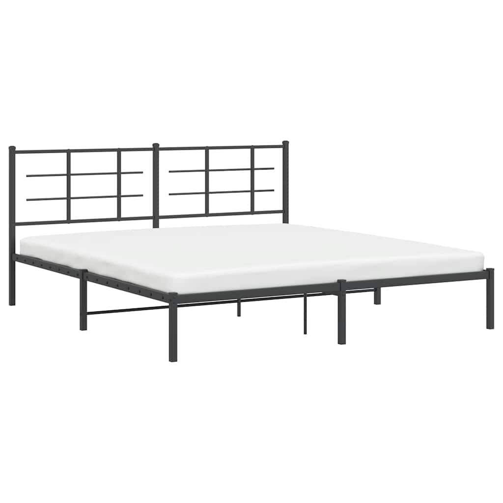 Bed Frame | Black | Powder-Coated Steel | Double | Modern & Durable