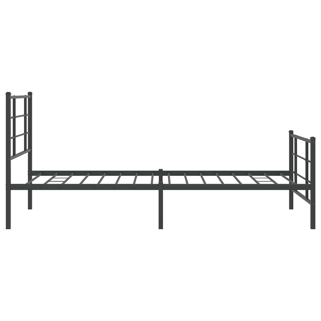 Bed Frame | Black | Powder-Coated Steel | 107x203 cm | Metal Bed Frame