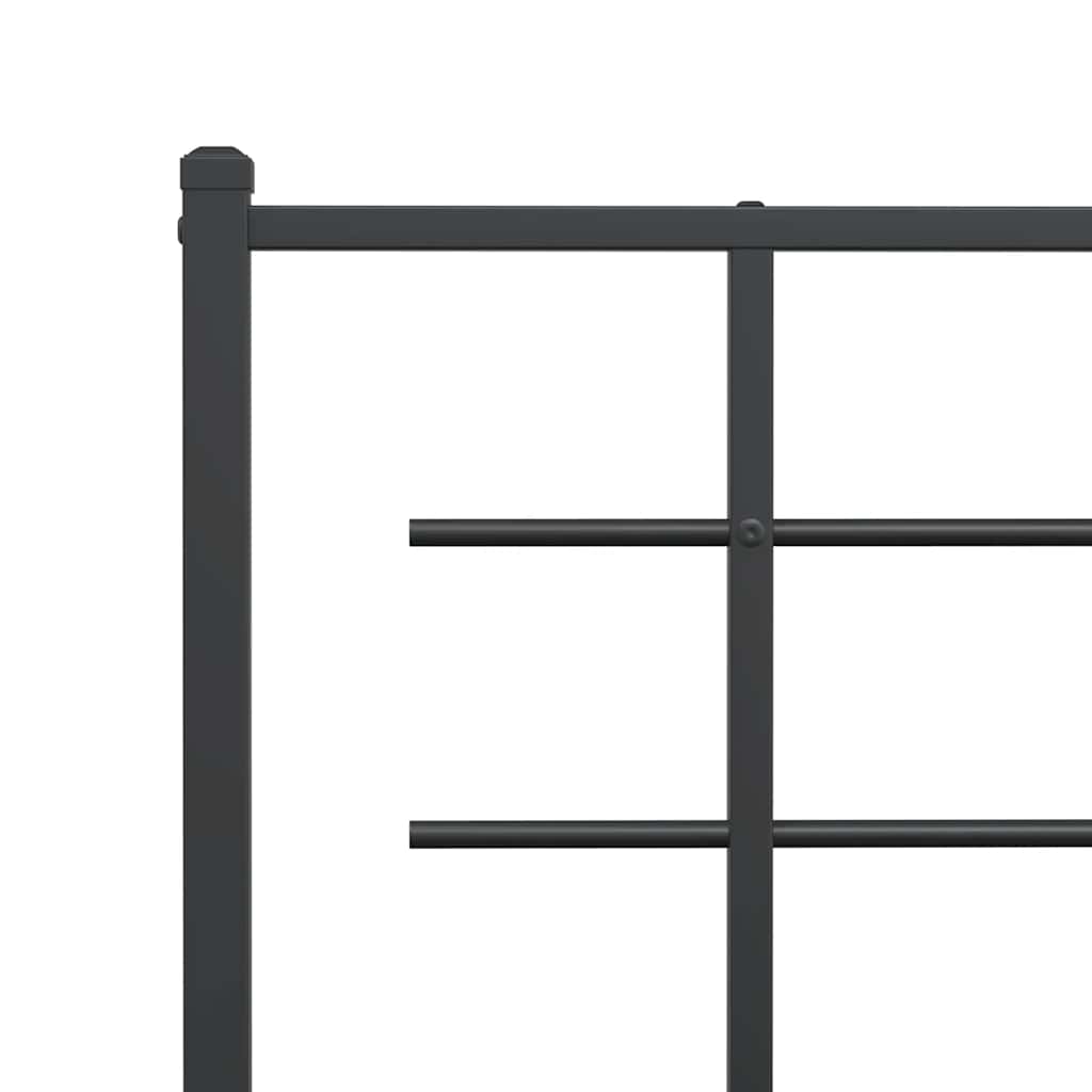 Bed Frame | Black | Powder-Coated Steel | 107x203 cm | Metal Bed Frame