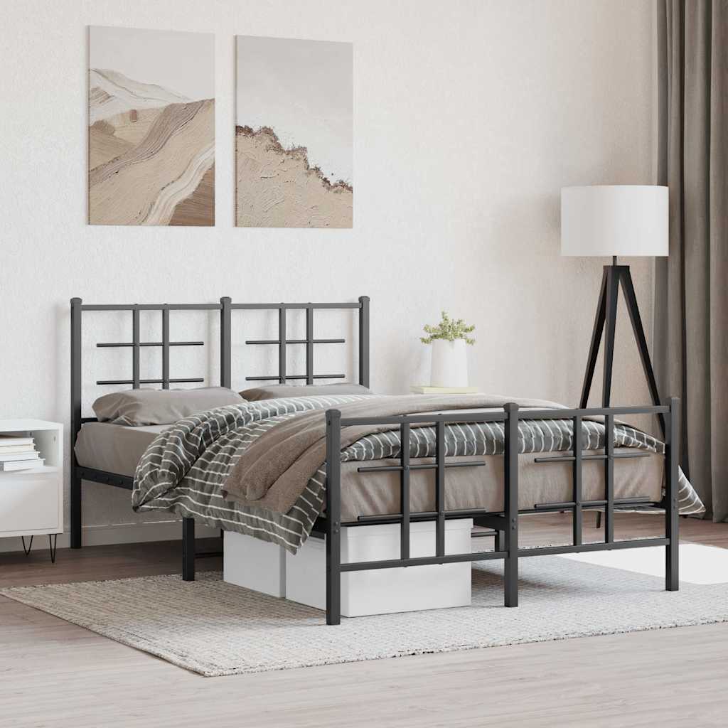 Bed Frame | Black | Powder-coated Steel | Small Double | Bed Frame