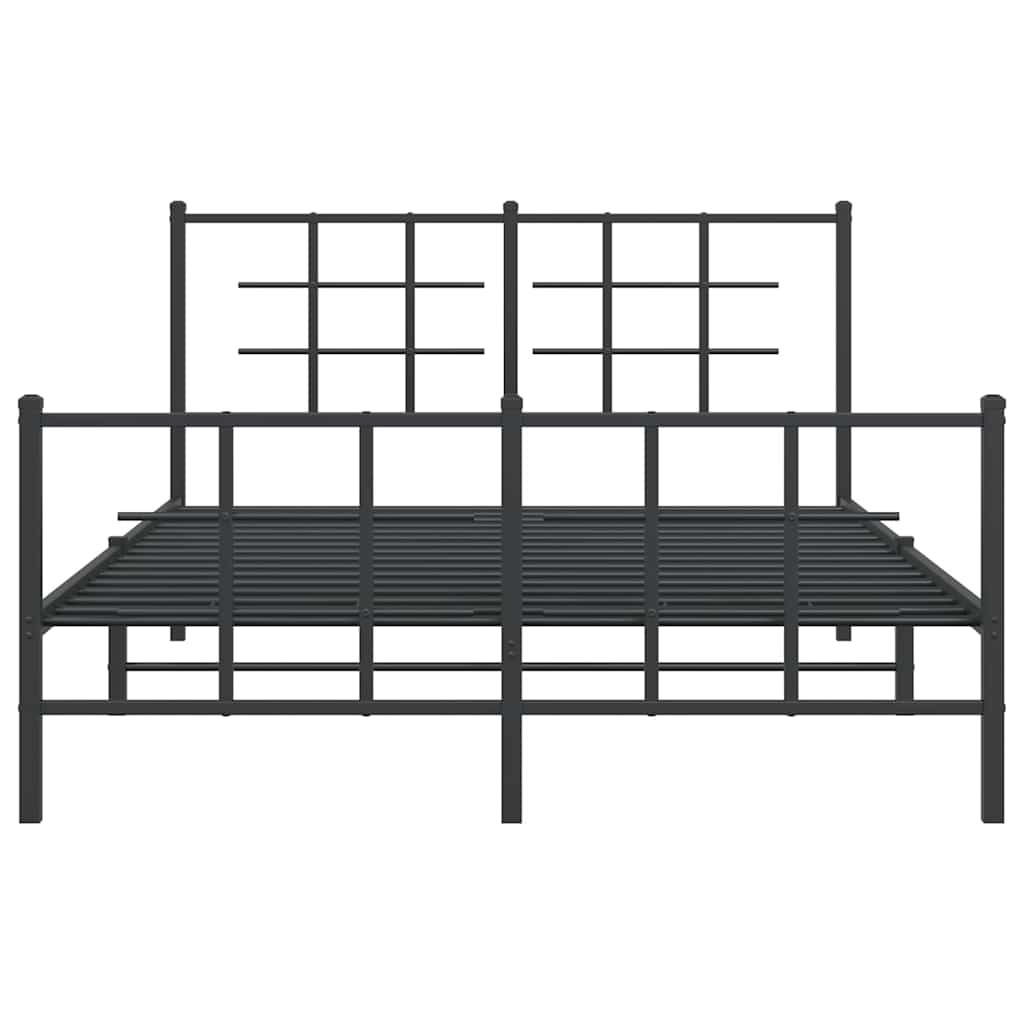 Bed Frame | Black | Powder-Coated Steel | 140x190 cm | Modern | Bed Frame