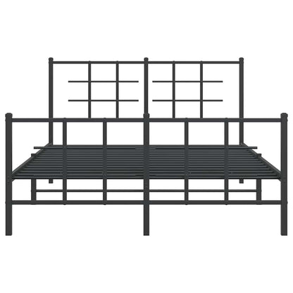 Bed Frame | Black | Powder-Coated Steel | 140x190 cm | Modern | Bed Frame