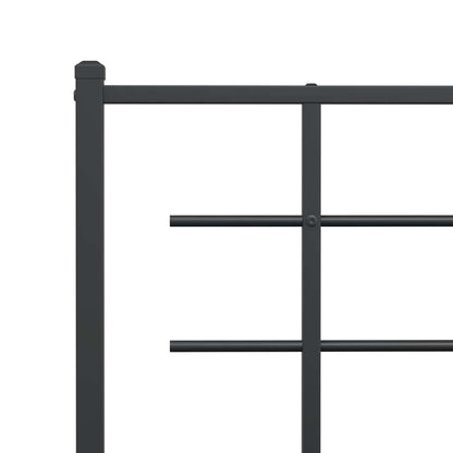 Bed Frame | Black | Powder-Coated Steel | 140x190 cm | Modern | Bed Frame
