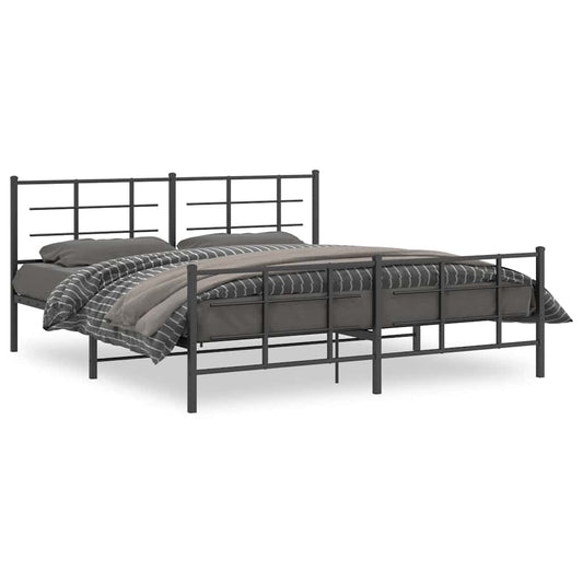 Bed Frame | Black | Steel | Double | Bed Frame | Rectangular | Modern