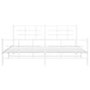 Metal Bed Frame without Mattress with Footboard White 193x203cm