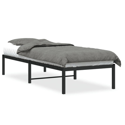 Metal Bed Frame without Mattress Black 75x190cm