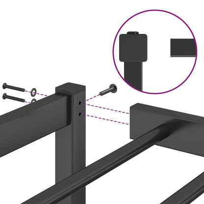 Metal Bed Frame without Mattress Black 90x200cm