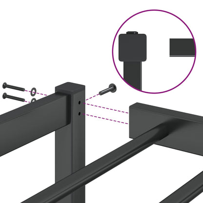 Metal Bed Frame without Mattress Black 100x200cm