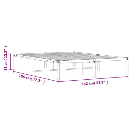 Metal Bed Frame without Mattress Black 135x190cm