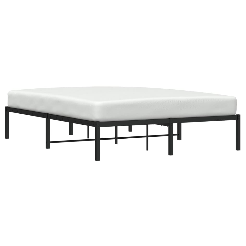 Metal Bed Frame without Mattress Black 140x190cm