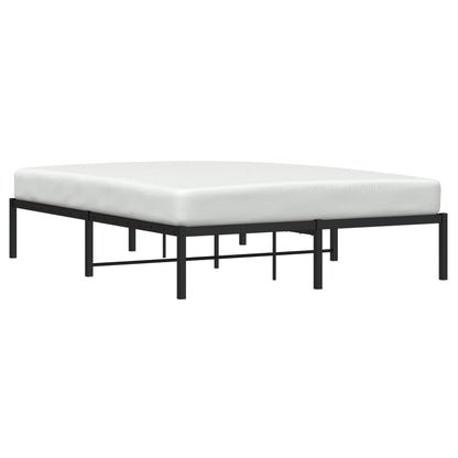 Metal Bed Frame without Mattress Black 140x190cm