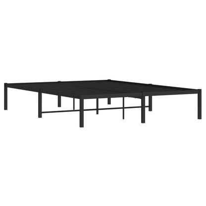 Metal Bed Frame without Mattress Black 140x190cm