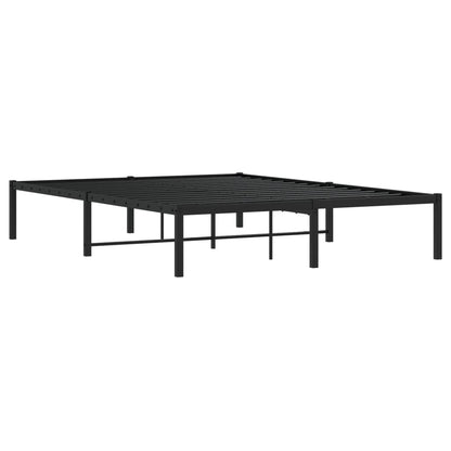 Metal Bed Frame without Mattress Black 140x190cm