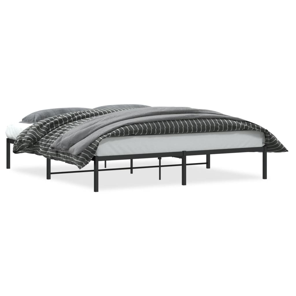 Metal Bed Frame without Mattress Black 180x200cm