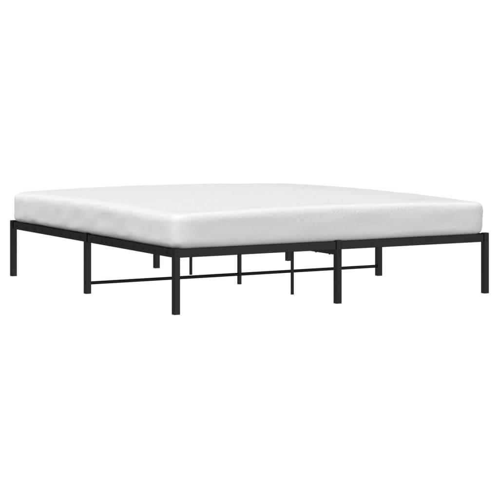 Metal Bed Frame without Mattress Black 180x200cm