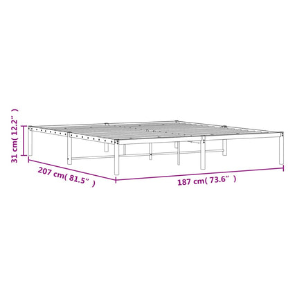 Metal Bed Frame without Mattress Black 180x200cm