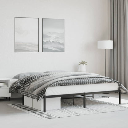 Metal Bed Frame without Mattress Black 180x200cm