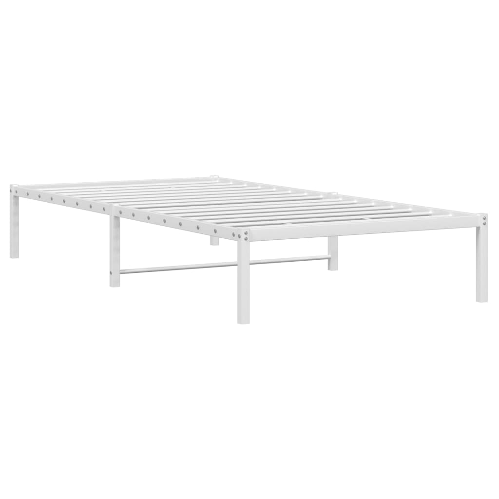 Metal Bed Frame without Mattress White 107x203cm