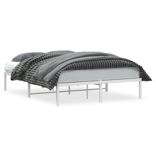 Metal Bed Frame without Mattress White 140x200cm