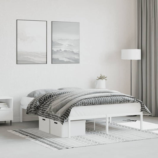 Metal Bed Frame without Mattress White 140x200cm