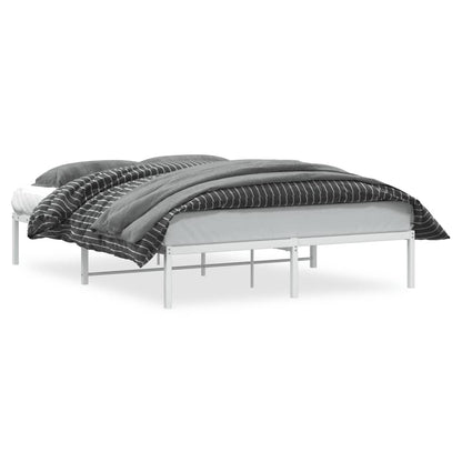 Metal Bed Frame without Mattress White 150x200cm