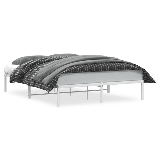 Metal Bed Frame without Mattress White 150x200cm
