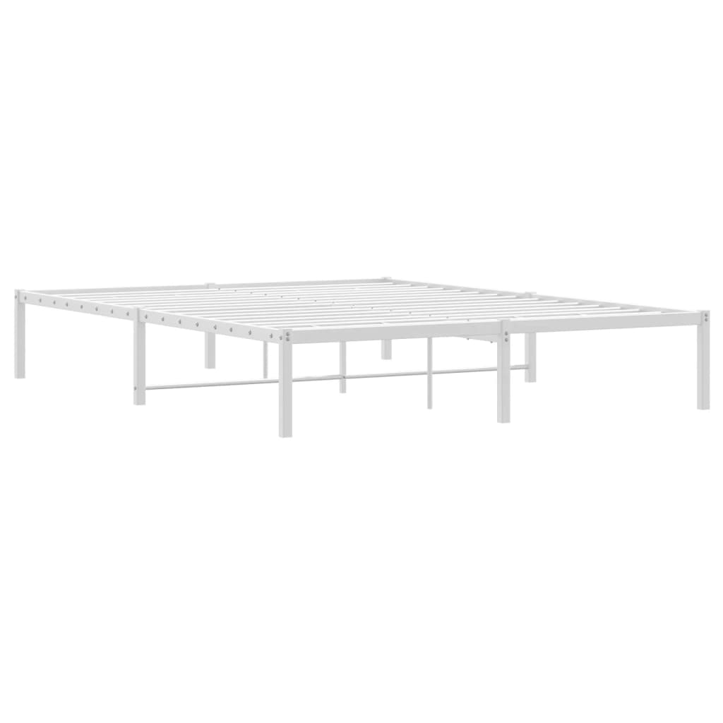 Metal Bed Frame without Mattress White 150x200cm