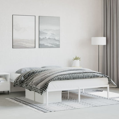 Metal Bed Frame without Mattress White 160x200cm