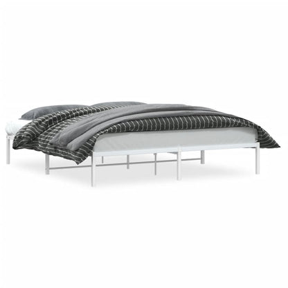 Metal Bed Frame without Mattress White 180x200cm