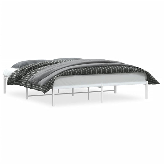 Metal Bed Frame without Mattress White 180x200cm
