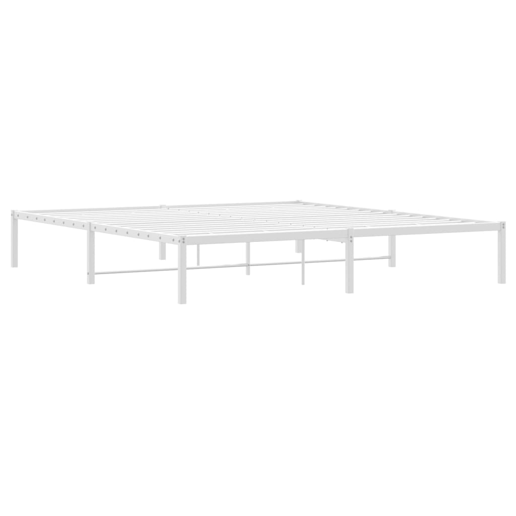 Metal Bed Frame without Mattress White 180x200cm