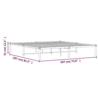 Metal Bed Frame without Mattress White 180x200cm