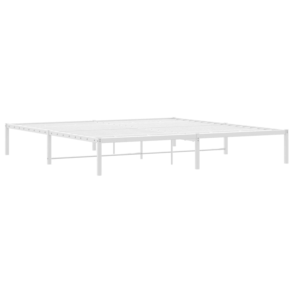 Metal Bed Frame without Mattress White 193x203cm