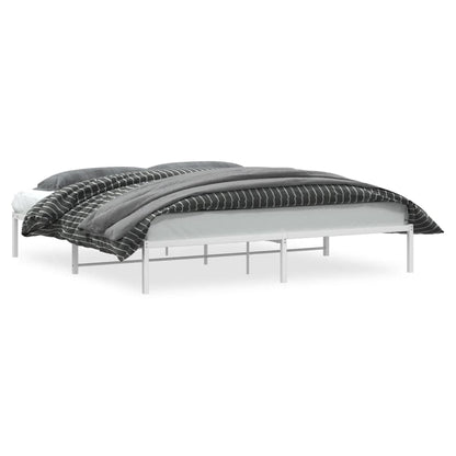 Metal Bed Frame without Mattress White 200x200cm